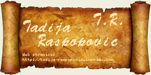 Tadija Raspopović vizit kartica